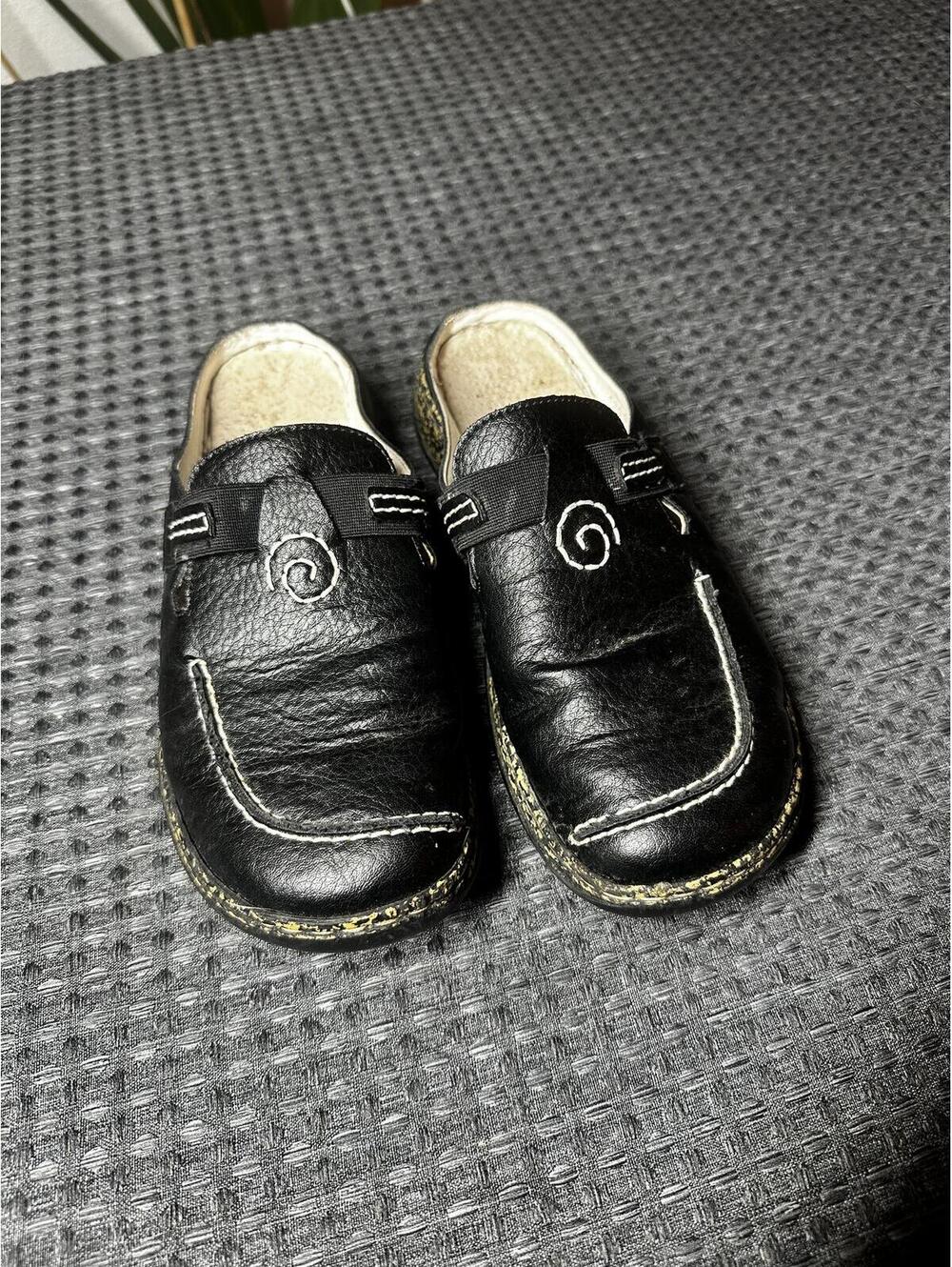 Rieker Black Slip-On Comfort Clogs